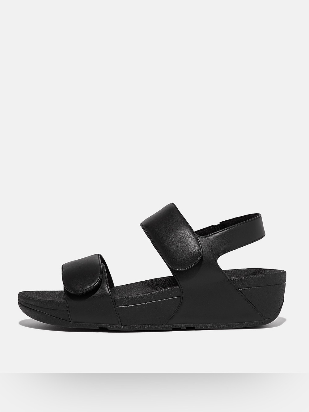 LULU Adjustable Leather Sandals Black Size 5